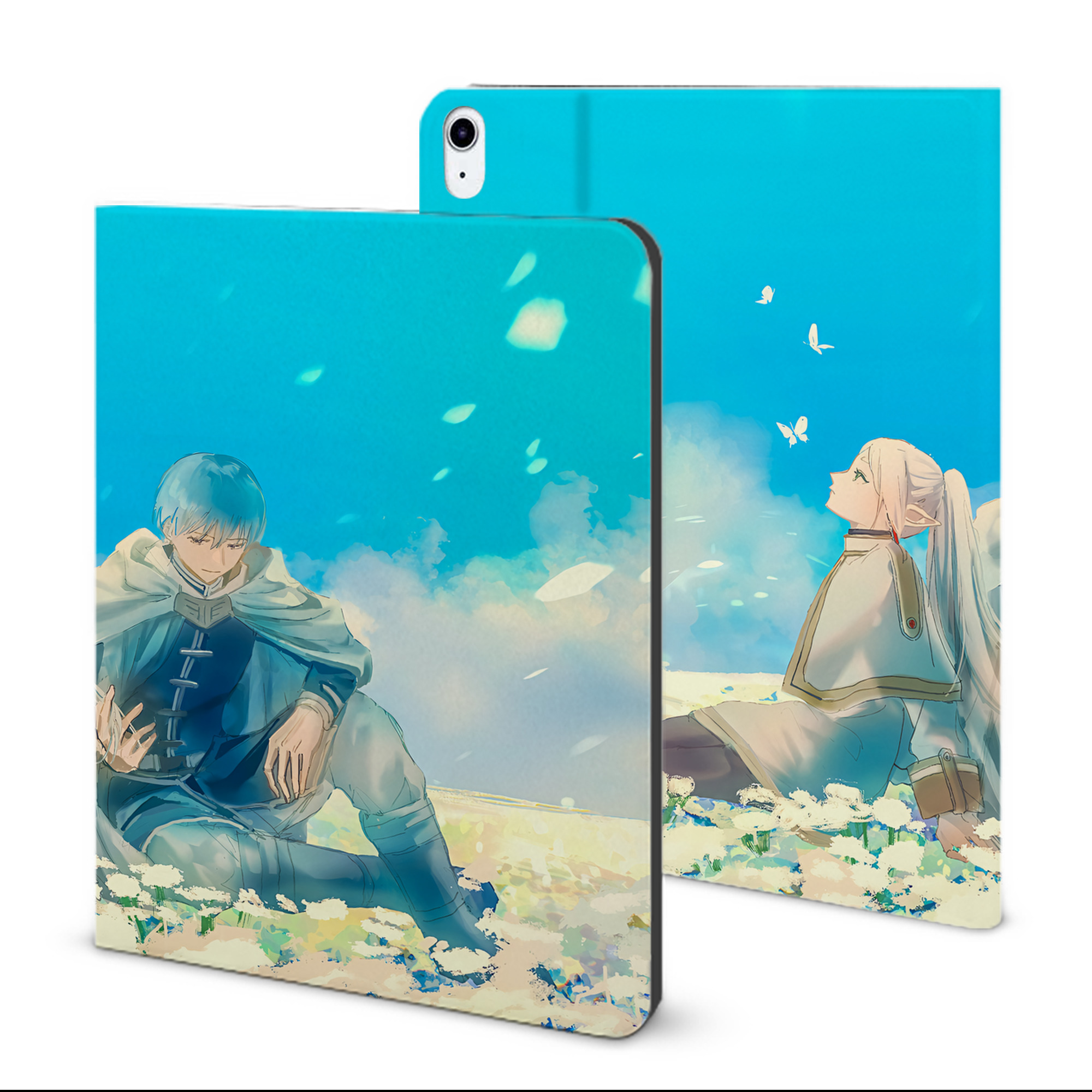 （画像用） 葬送のフリーレン Frieren IPad ケース ブック型 PUレザー TPU 耐衝撃 軽量 薄型 ペン収納なし 全面保護 IPad 各モデル対応